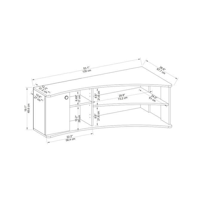 Hanah Home Soporte de TV Termera - Pino Atlántico, Antracita